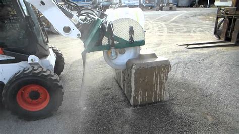 skid steer concrete saw attachment|skid steer mounted concrete saw.